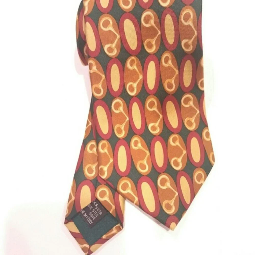 Gucci Mens Tie Horsebit 100% silk Neckwear Necktie